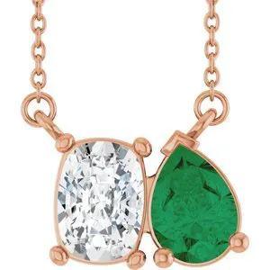 Lumière de Giverny, Diamond & Emerald Pendant Necklace