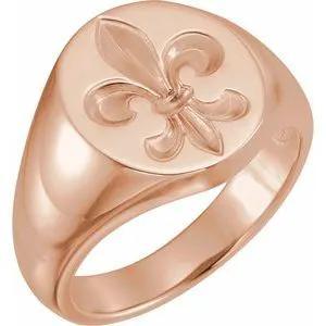 Lustre de Versailles, Gold Fleur-de-Lis Signet Ring