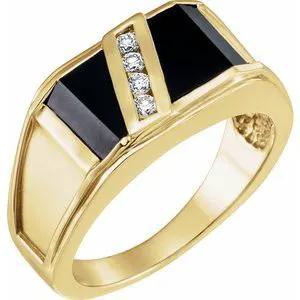 L'Ombre de Montmartre, Onyx & Diamond Geometric Ring