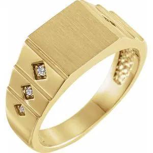 Éclat de Versailles, Natural Diamond Faceted Signet Ring