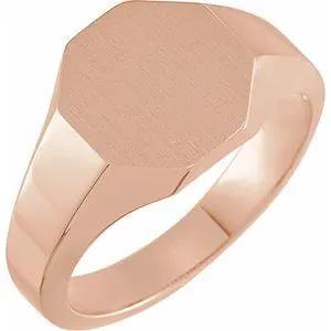Harmonie de Fontainebleau, Gold Octagon Signet Ring