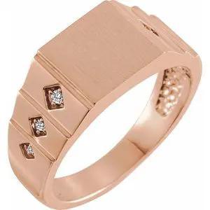 Éclat de Versailles, Natural Diamond Faceted Signet Ring