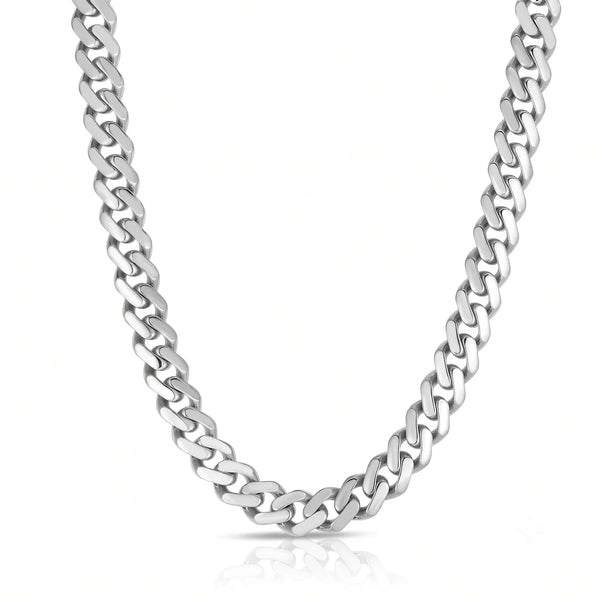 Lumière de Saint-Germain, White Gold Cuban Chain Necklace