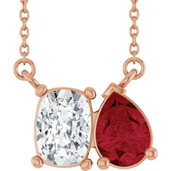 Baiser de Versailles, Diamond & Pear Ruby Necklace