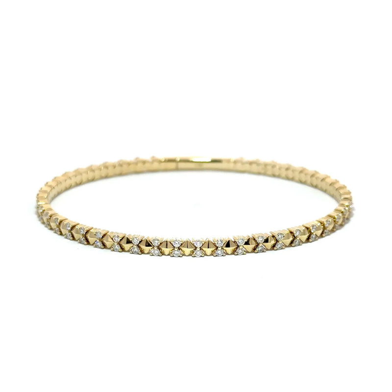 Les Motifs, Yellow Gold Diamond Studded Bangle