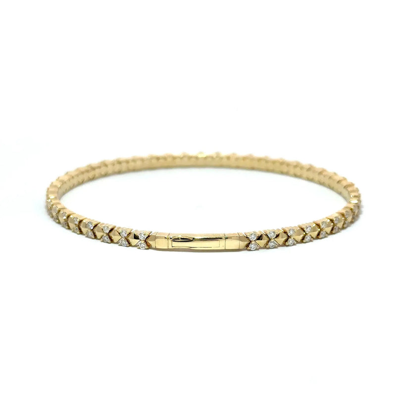 Les Motifs, Yellow Gold Diamond Studded Bangle