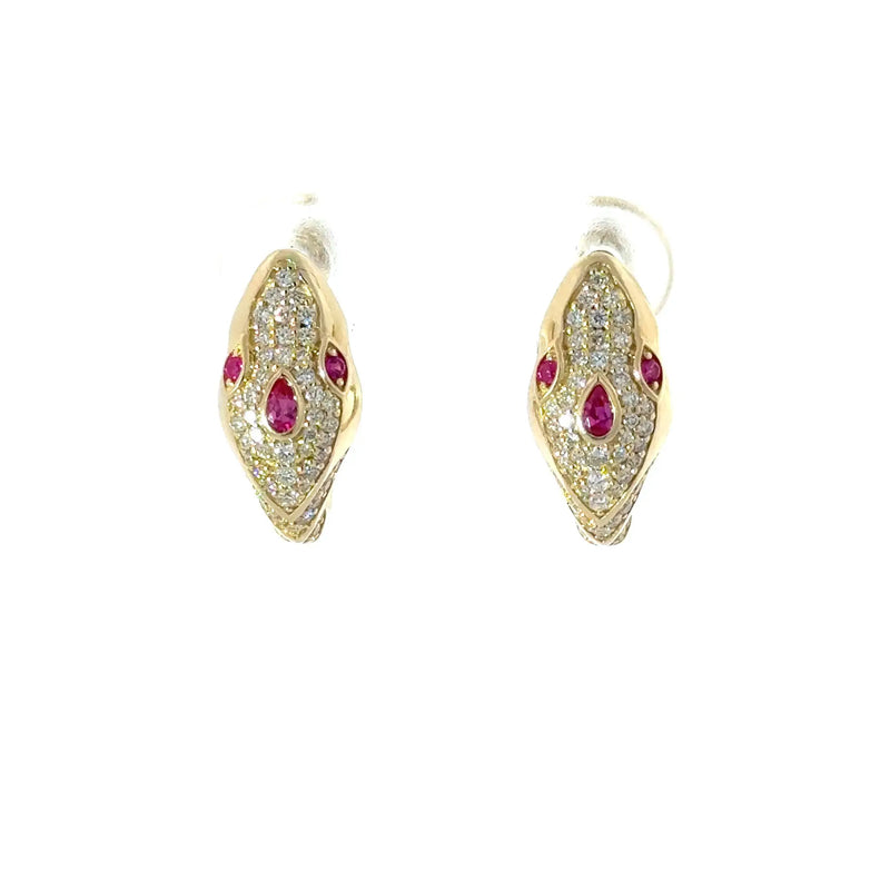 Le Serpent, Gold & Diamonds Snake Earrings