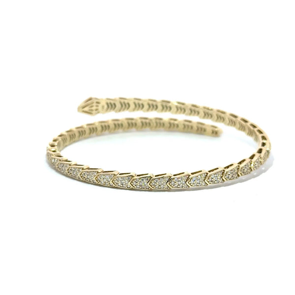 Le Serpent, 14K Yellow Gold & Diamonds Snake Bracelet