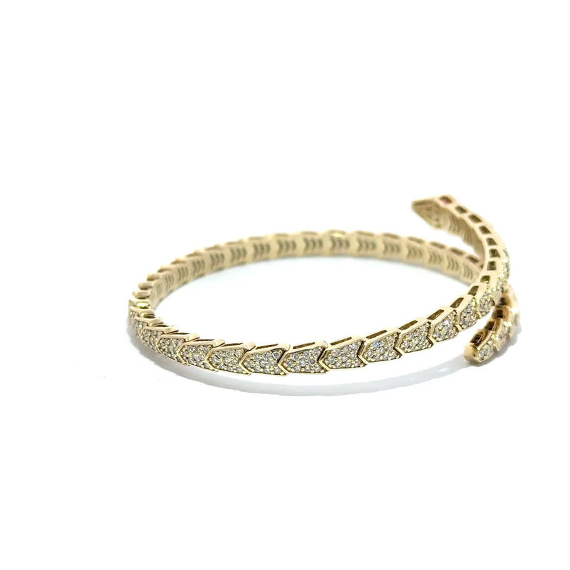 Le Serpent, 14K Yellow Gold & Diamonds Snake Bracelet