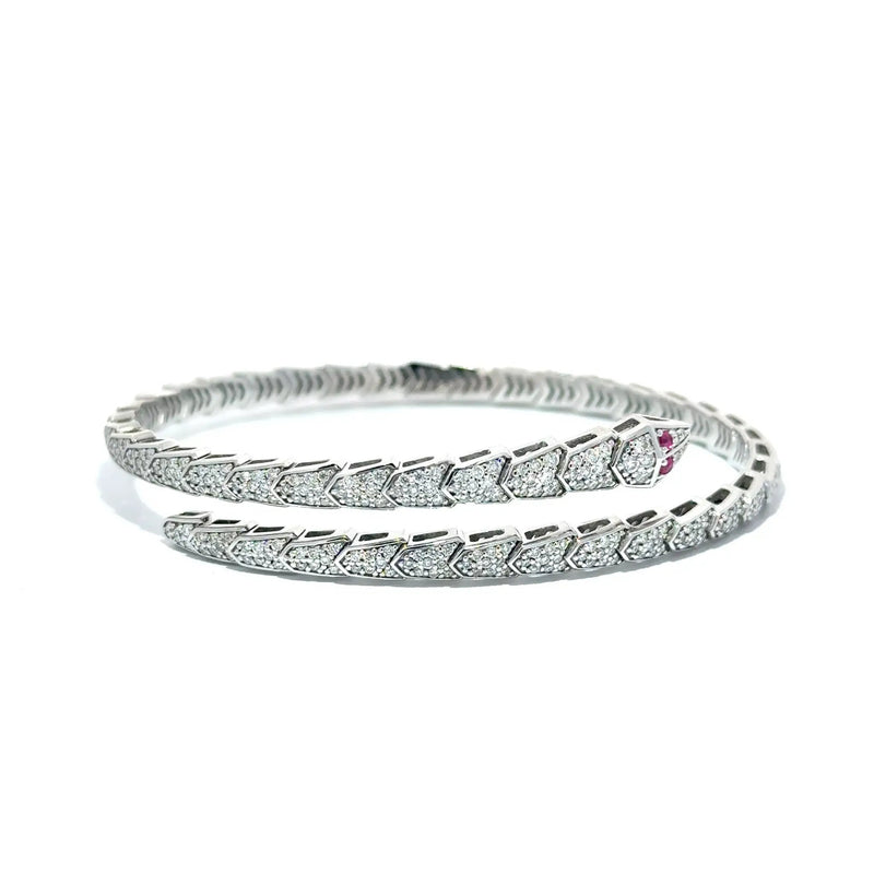 Le Serpent, 14K White Gold & Diamonds Snake Bracelet