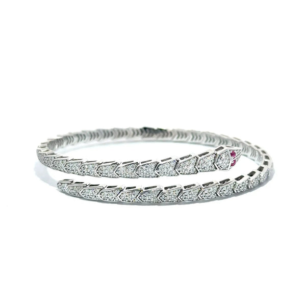 Le Serpent, 14K White Gold & Diamonds Snake Bracelet