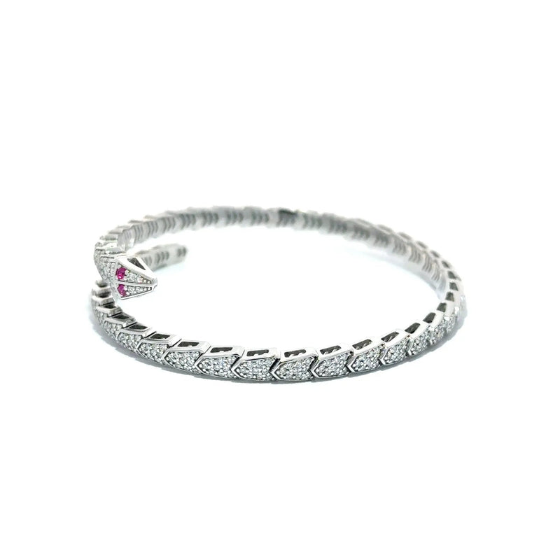 Le Serpent, 14K White Gold & Diamonds Snake Bracelet