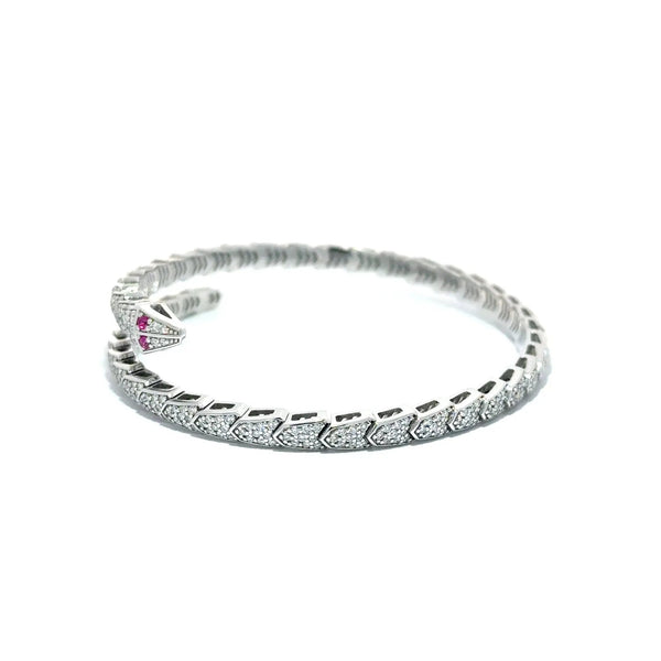 Le Serpent, 14K White Gold & Diamonds Snake Bracelet