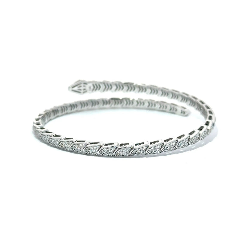 Le Serpent, 14K White Gold & Diamonds Snake Bracelet