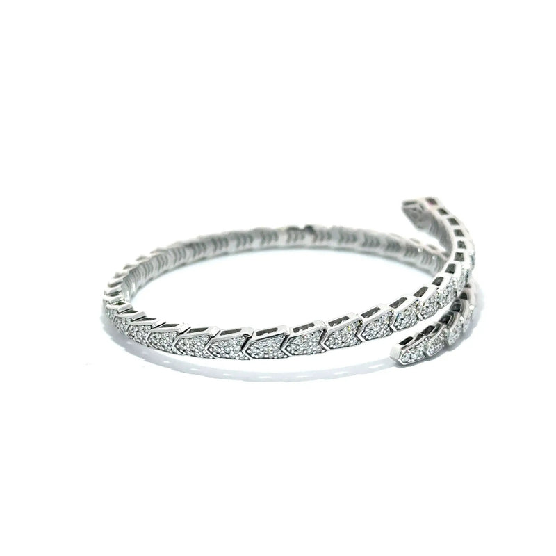 Le Serpent, 14K White Gold & Diamonds Snake Bracelet