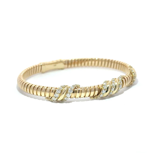 Les Liaisons, Diamond Accent Yellow Gold Bangle Bracelet