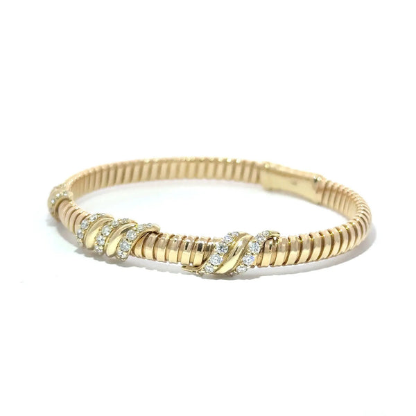 Les Liaisons, Diamond Accent Yellow Gold Bangle Bracelet