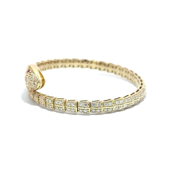Le Serpent, 14K Yellow Gold & Diamonds Snake Bracelet