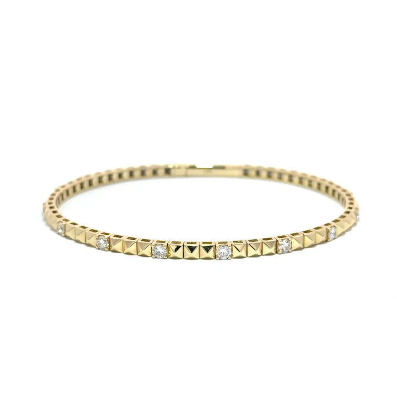 Les Carrés, 14K Yellow Gold & Diamonds Bracelet