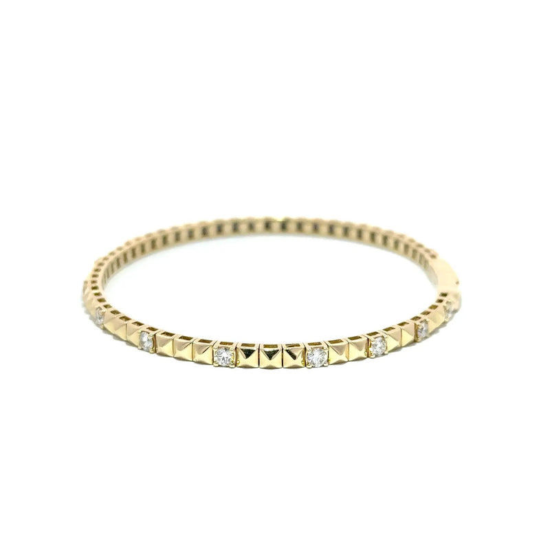 Les Carrés, 14K Yellow Gold & Diamonds Bracelet