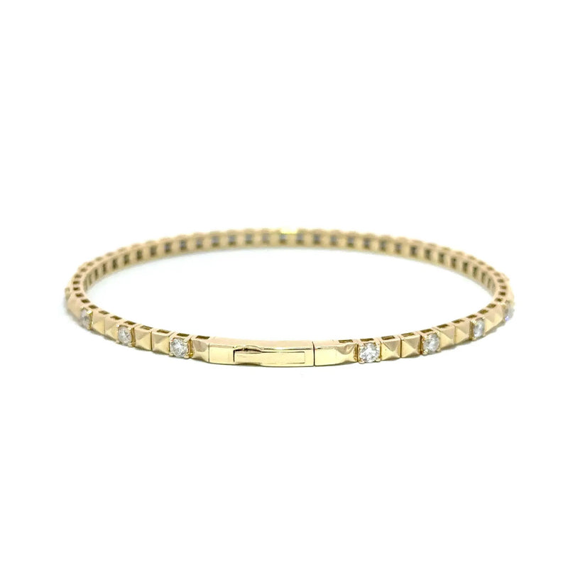 Les Carrés, 14K Yellow Gold & Diamonds Bracelet