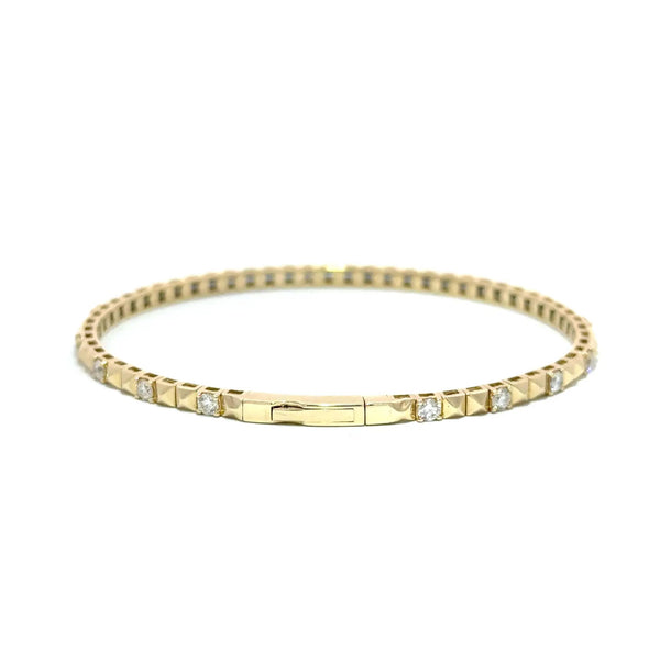 Les Carrés, 14K Yellow Gold & Diamonds Bracelet