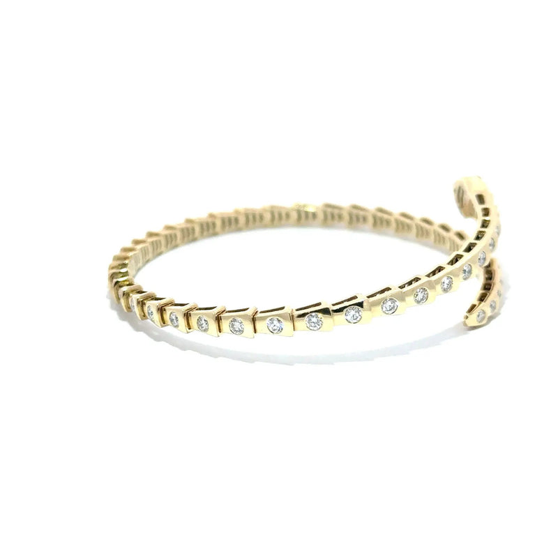 Le Beau Serpent, 14K Yellow Gold & Diamonds Snake Bangle