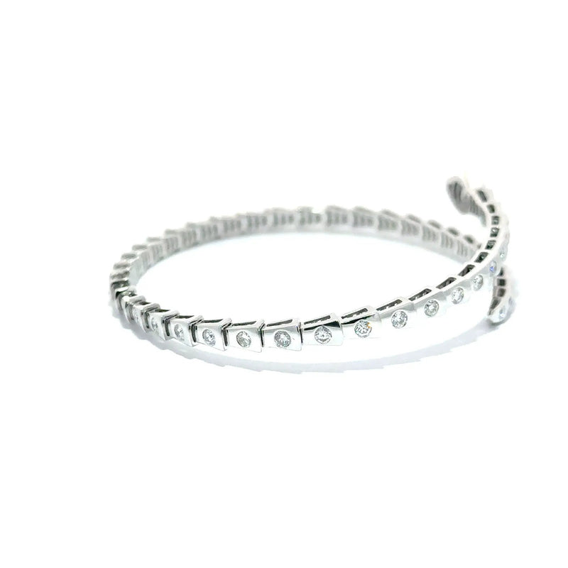Le Beau Serpent, 14K White Gold & Diamonds Snake Bangle