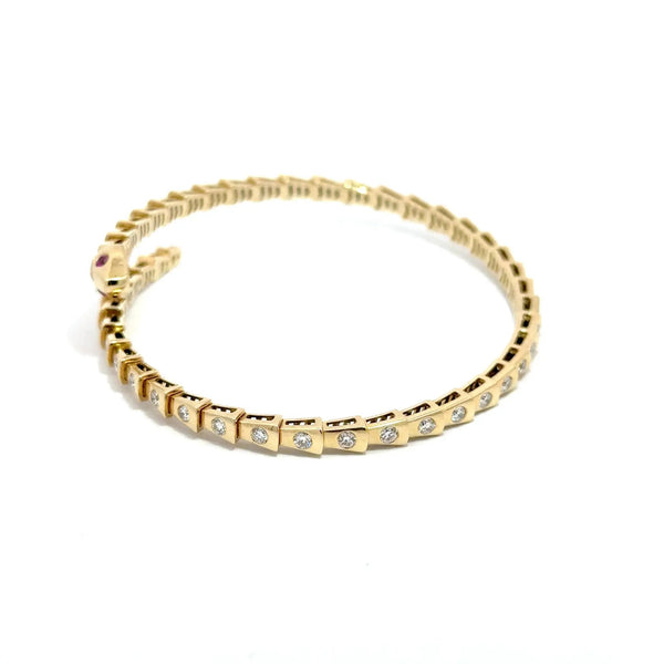 Le Beau Serpent, 14K Yellow Gold & Diamonds Snake Bangle