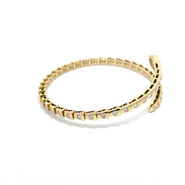 Le Beau Serpent, 14K Yellow Gold & Diamonds Snake Bangle