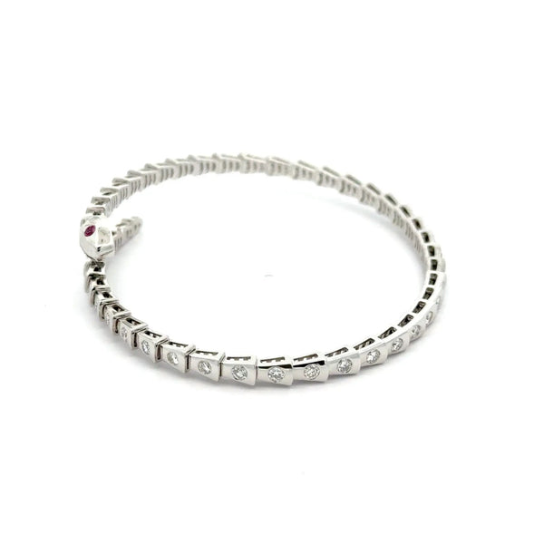 Le Beau Serpent, 14K White Gold & Diamonds Snake Bangle