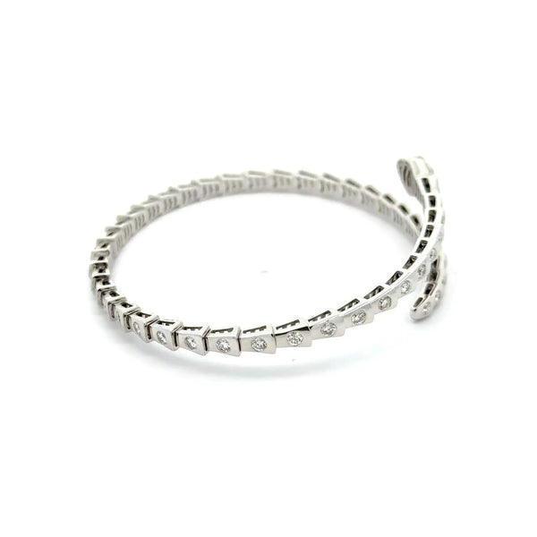 Le Beau Serpent, 14K White Gold & Diamonds Snake Bangle