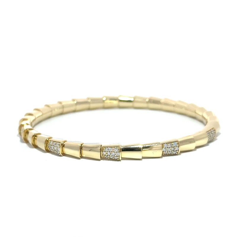 Peau de Serpent, 14K Yellow Gold & Diamonds Snake Bracelet