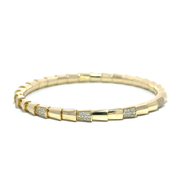 Peau de Serpent, 14K Yellow Gold & Diamonds Snake Bracelet