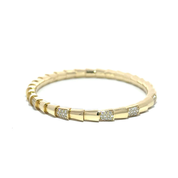 Peau de Serpent, 14K Yellow Gold & Diamonds Snake Bracelet