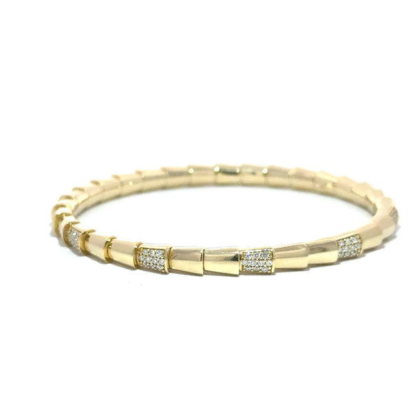Peau de Serpent, 14K Yellow Gold & Diamonds Snake Bracelet