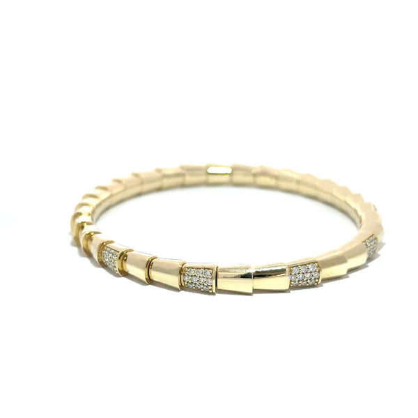 Peau de Serpent, 14K Yellow Gold & Diamonds Snake Bracelet