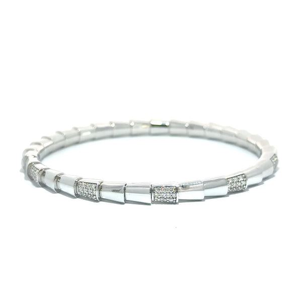 Peau de Serpent, 14K White Gold & Diamonds Snake Bracelet