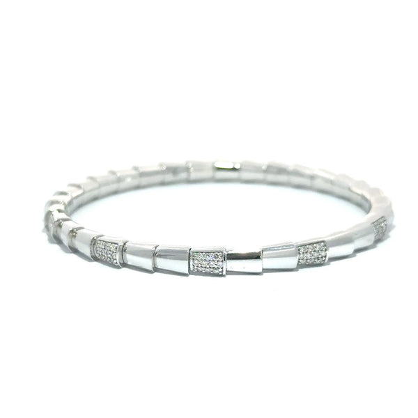 Peau de Serpent, 14K White Gold & Diamonds Snake Bracelet