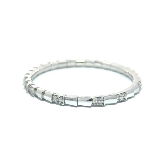 Peau de Serpent, 14K White Gold & Diamonds Snake Bracelet