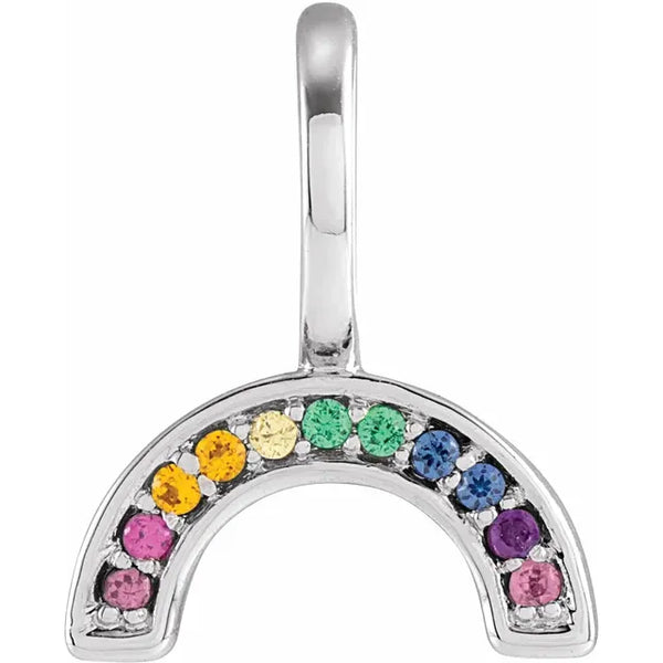 Natural Multi-Gemstone Rainbow Charm Pendant