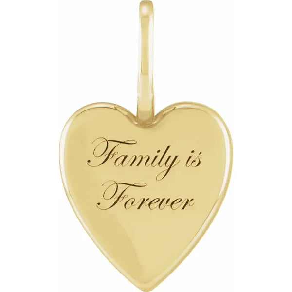 Family is Forever Heart Charm, Pendant