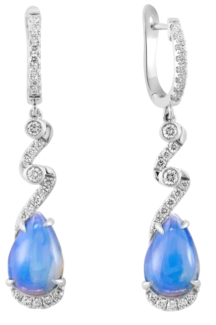 Le Bassin d’Apollon, Opal & Diamonds Earrings