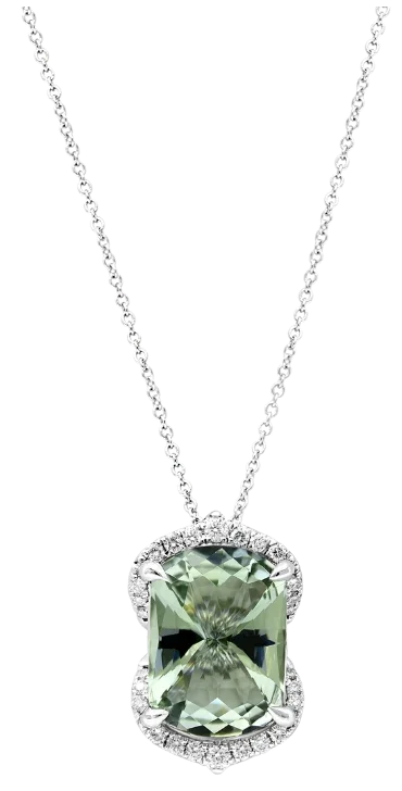Monceau Green Amethyst Prasiolite & Diamonds Necklace