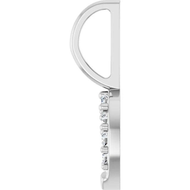 Natural Diamond Horseshoe Charm Pendant