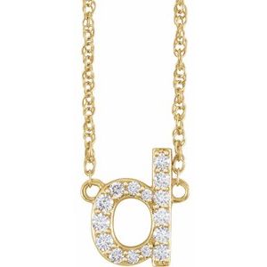 Gold initial B pendant necklace with pave diamonds