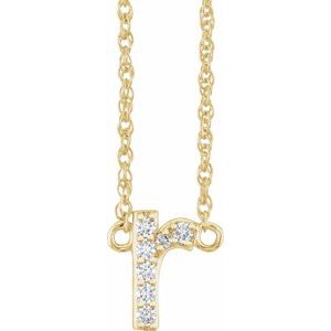 Gold letter Y pendant necklace embellished with small diamonds