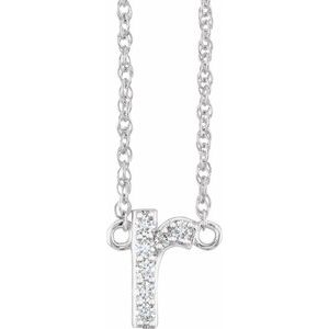 Silver initial Y pendant necklace with sparkling pave diamonds