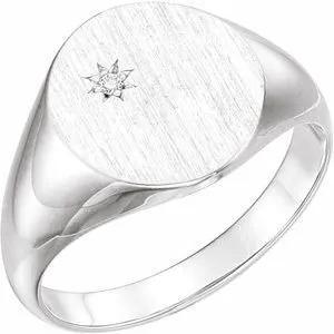 Miroir de Fontainebleau, White Gold Diamond Signet Ring