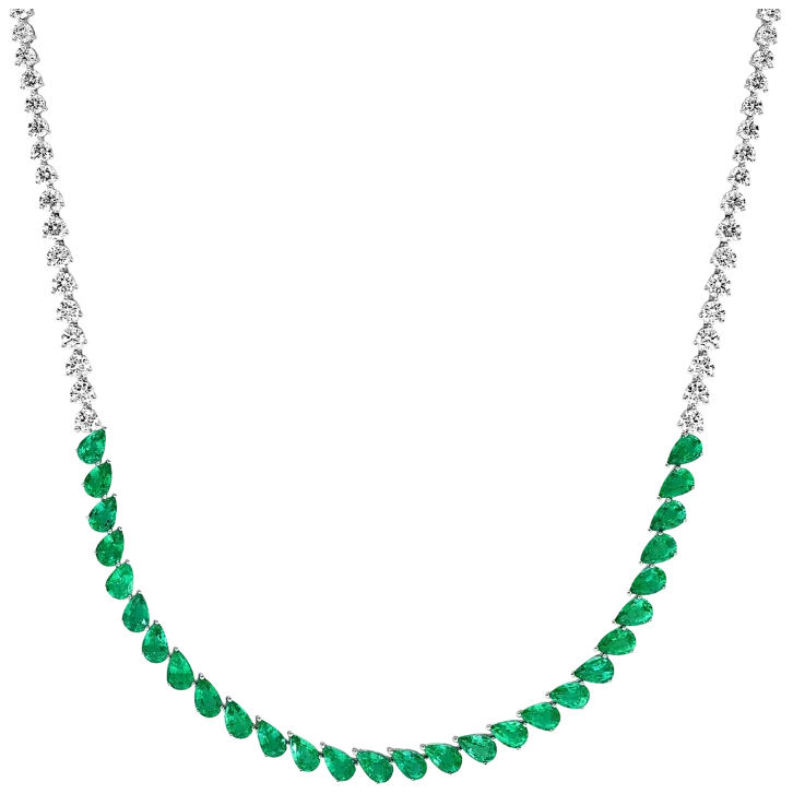 Le Petit Jardin, Emerald & Diamonds Necklace